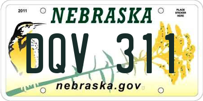 NE license plate DQV311