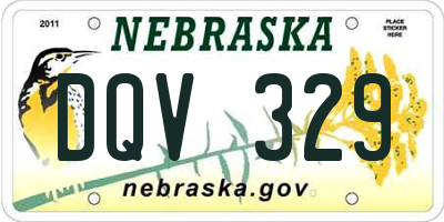 NE license plate DQV329