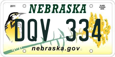 NE license plate DQV334