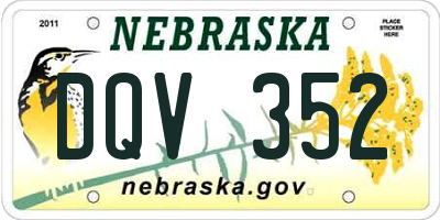NE license plate DQV352