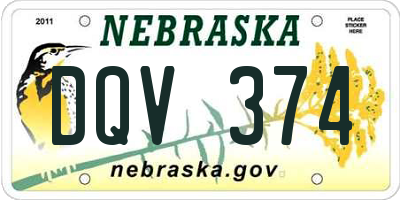 NE license plate DQV374