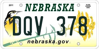NE license plate DQV378