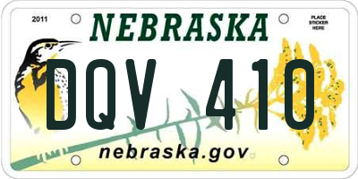 NE license plate DQV410