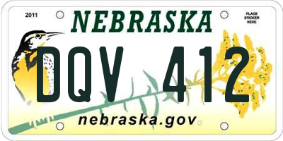 NE license plate DQV412