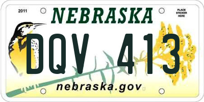 NE license plate DQV413