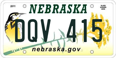 NE license plate DQV415