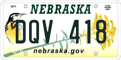 NE license plate DQV418