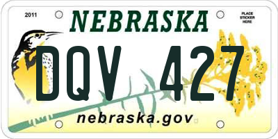 NE license plate DQV427