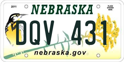 NE license plate DQV431
