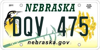 NE license plate DQV475