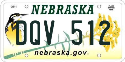 NE license plate DQV512