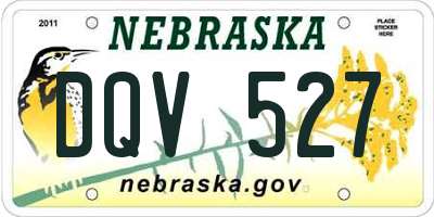 NE license plate DQV527