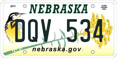 NE license plate DQV534