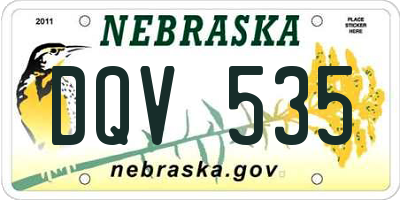 NE license plate DQV535