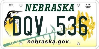 NE license plate DQV536