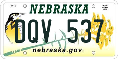 NE license plate DQV537