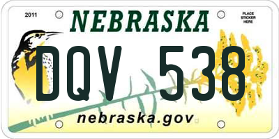 NE license plate DQV538