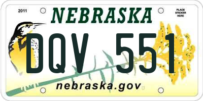 NE license plate DQV551