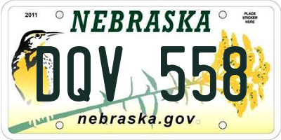 NE license plate DQV558