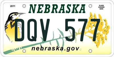 NE license plate DQV577