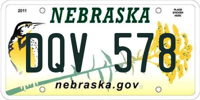 NE license plate DQV578