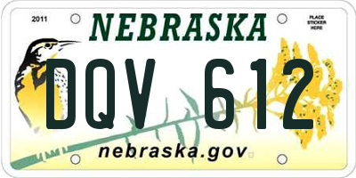 NE license plate DQV612
