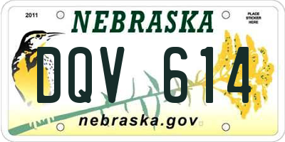 NE license plate DQV614