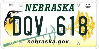 NE license plate DQV618
