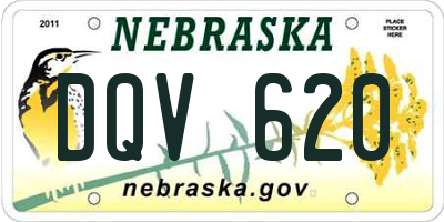 NE license plate DQV620