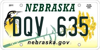 NE license plate DQV635