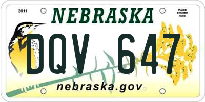 NE license plate DQV647
