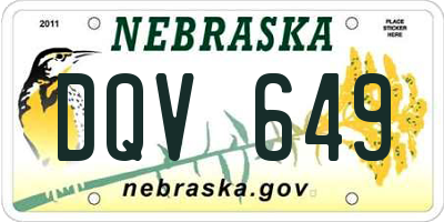 NE license plate DQV649