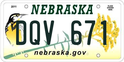 NE license plate DQV671