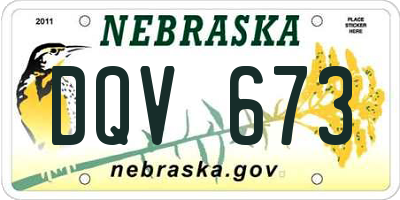 NE license plate DQV673