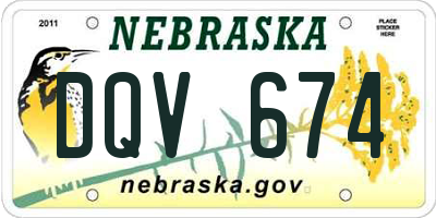NE license plate DQV674