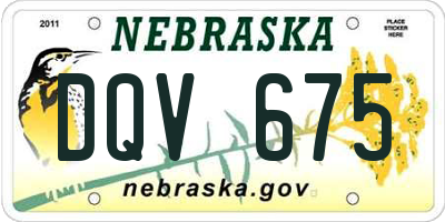 NE license plate DQV675