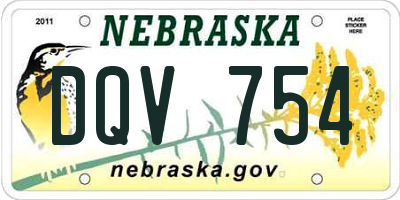 NE license plate DQV754