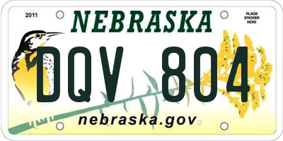 NE license plate DQV804