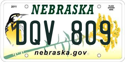 NE license plate DQV809