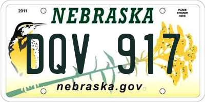 NE license plate DQV917