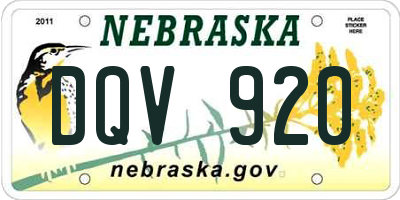 NE license plate DQV920