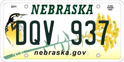 NE license plate DQV937