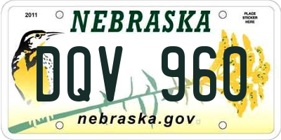 NE license plate DQV960