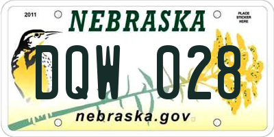 NE license plate DQW028