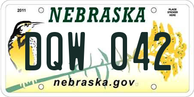 NE license plate DQW042