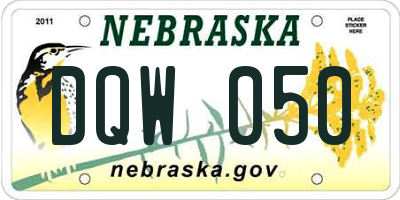 NE license plate DQW050