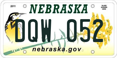 NE license plate DQW052