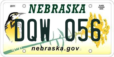 NE license plate DQW056