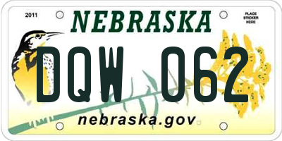 NE license plate DQW062