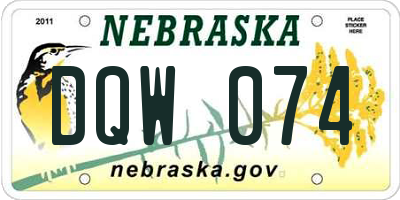 NE license plate DQW074